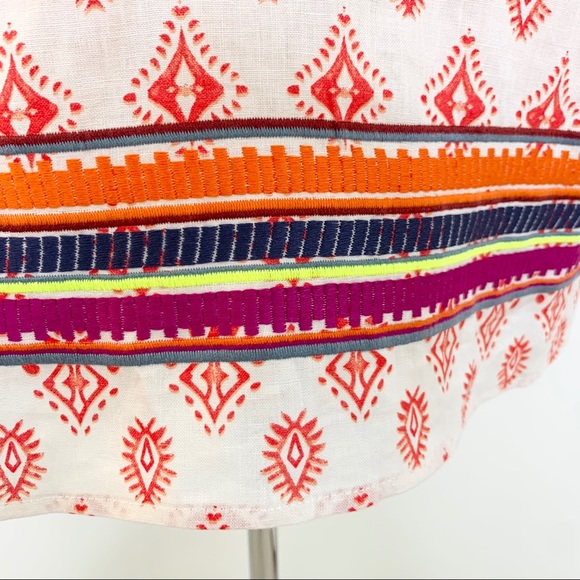 Chelsea & Theodore Linen Embroidered Boho Top - Picture 5 of 13